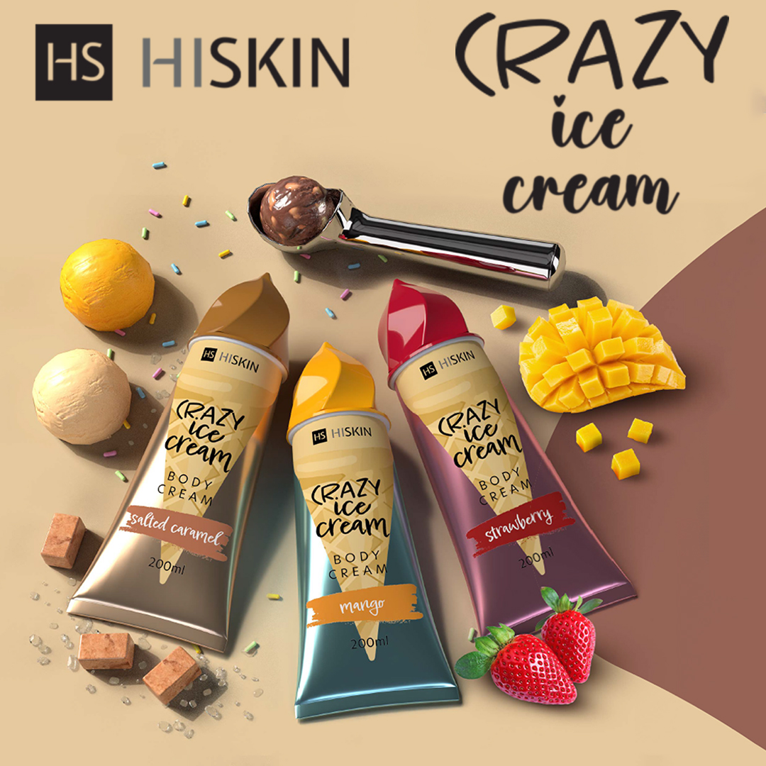 HISKIN апетитна серія кремів для тіла CRAZY ICE CREAM